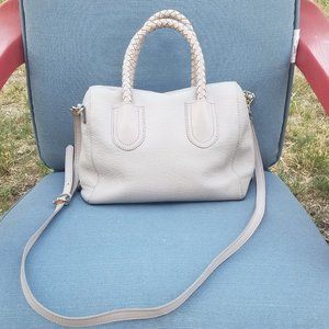 Fossil Sydney Satchel with braided handles in gray